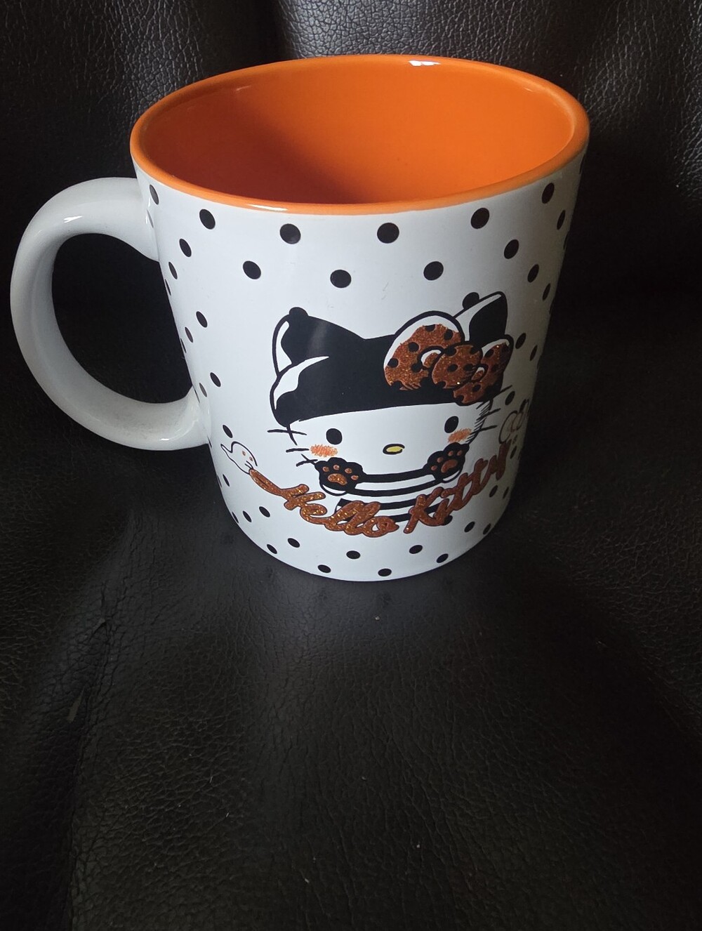 Sanrio Halloween Hello Kitty Ceramic Mug Kitty 20 Oz Black And White Stripes